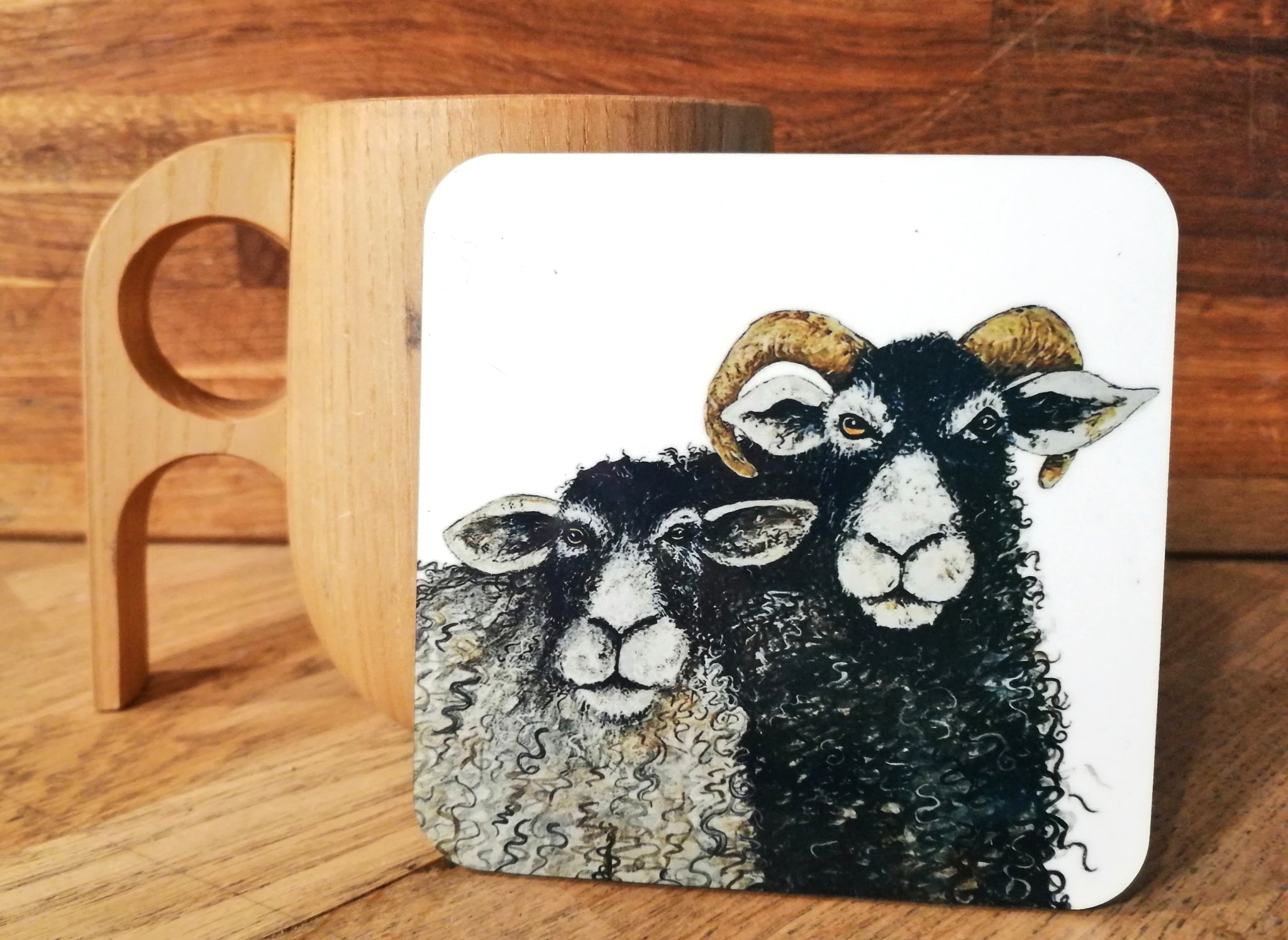 Baa sheep. Smiley Coaster.