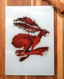 Tien. The leaping Hare.Chopping board