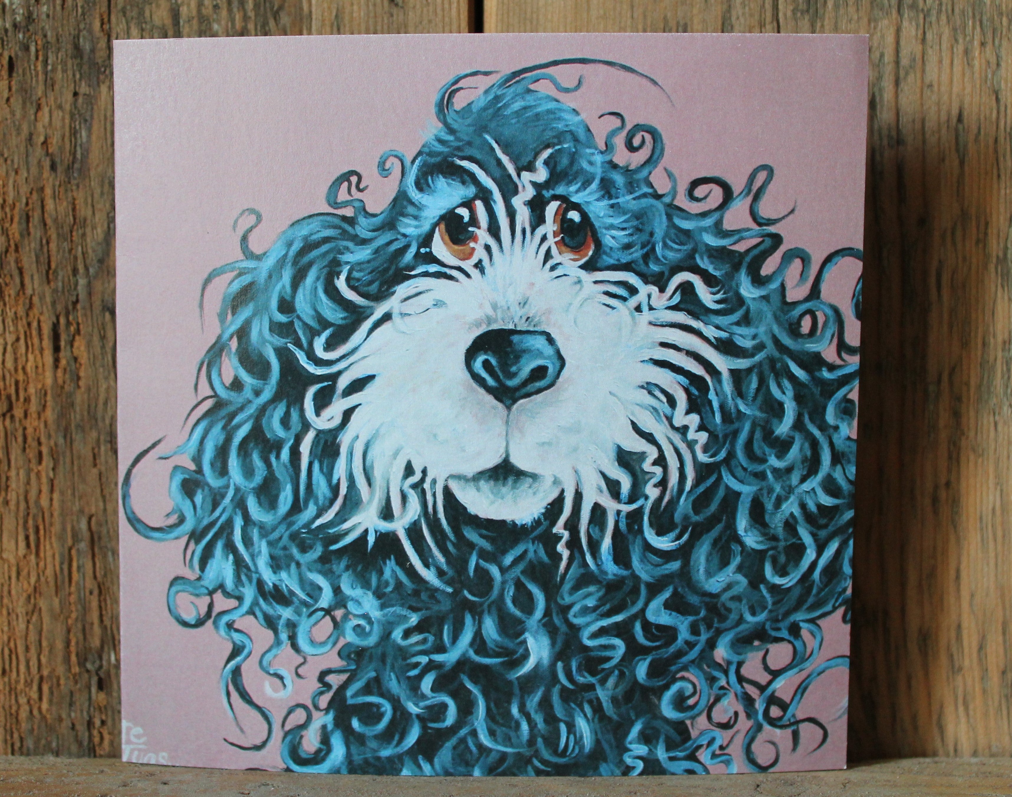 Biscuit in Pink Greetings card