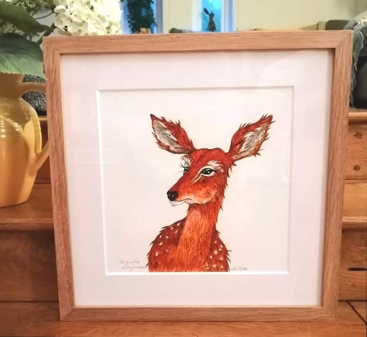 Clara Original watercolour signed and framed.