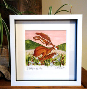 A spring in my step. Original watercolour signed and framed.