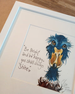 Marmaduck Puddles.Aka. Bluey..Framed original smiley sketch.