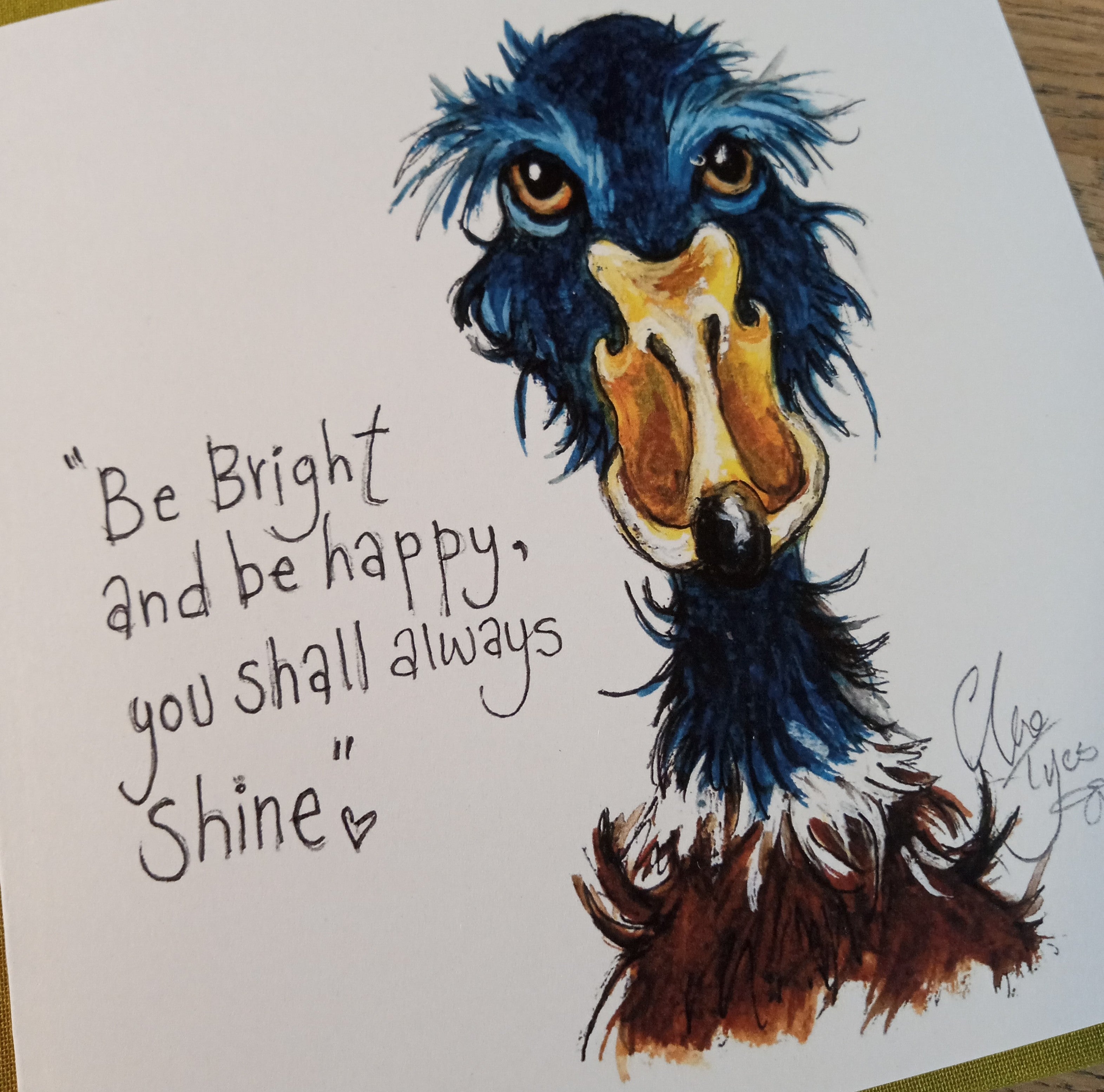 Marmaduck Puddles aka Bluey. Greetings card