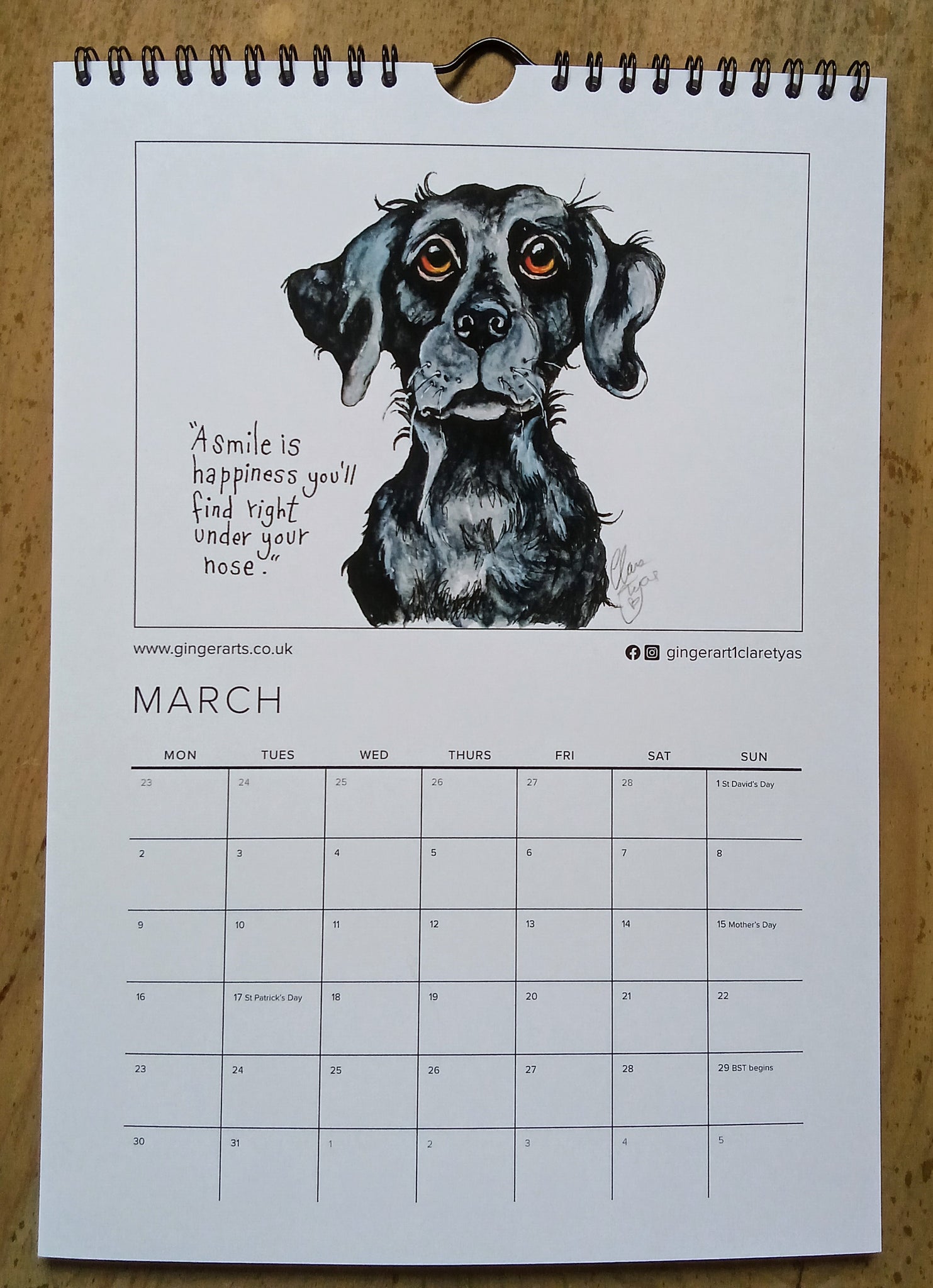 Calendrier GingerArts 2025 Smiley Sketches.