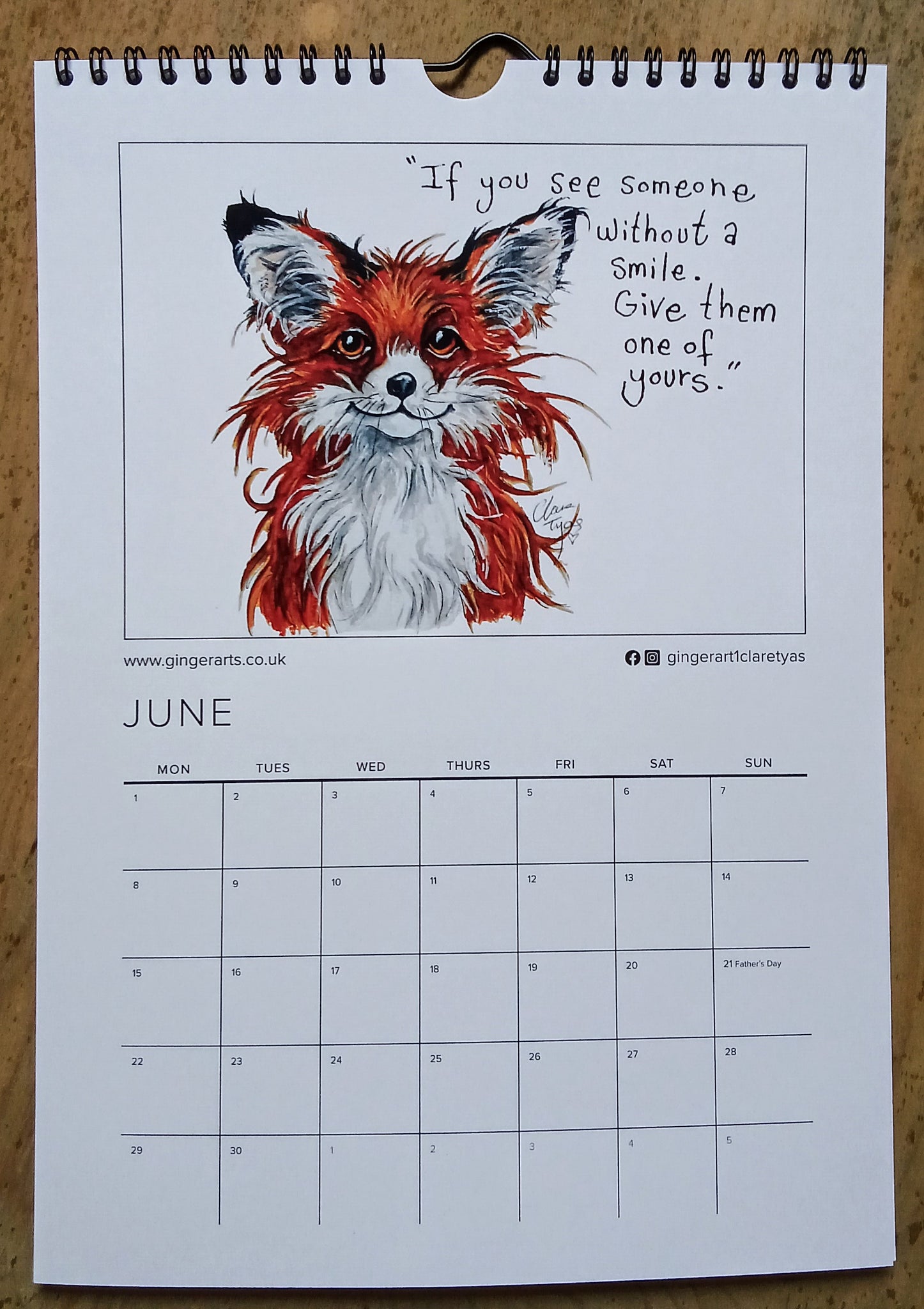 Calendrier GingerArts 2025 Smiley Sketches.