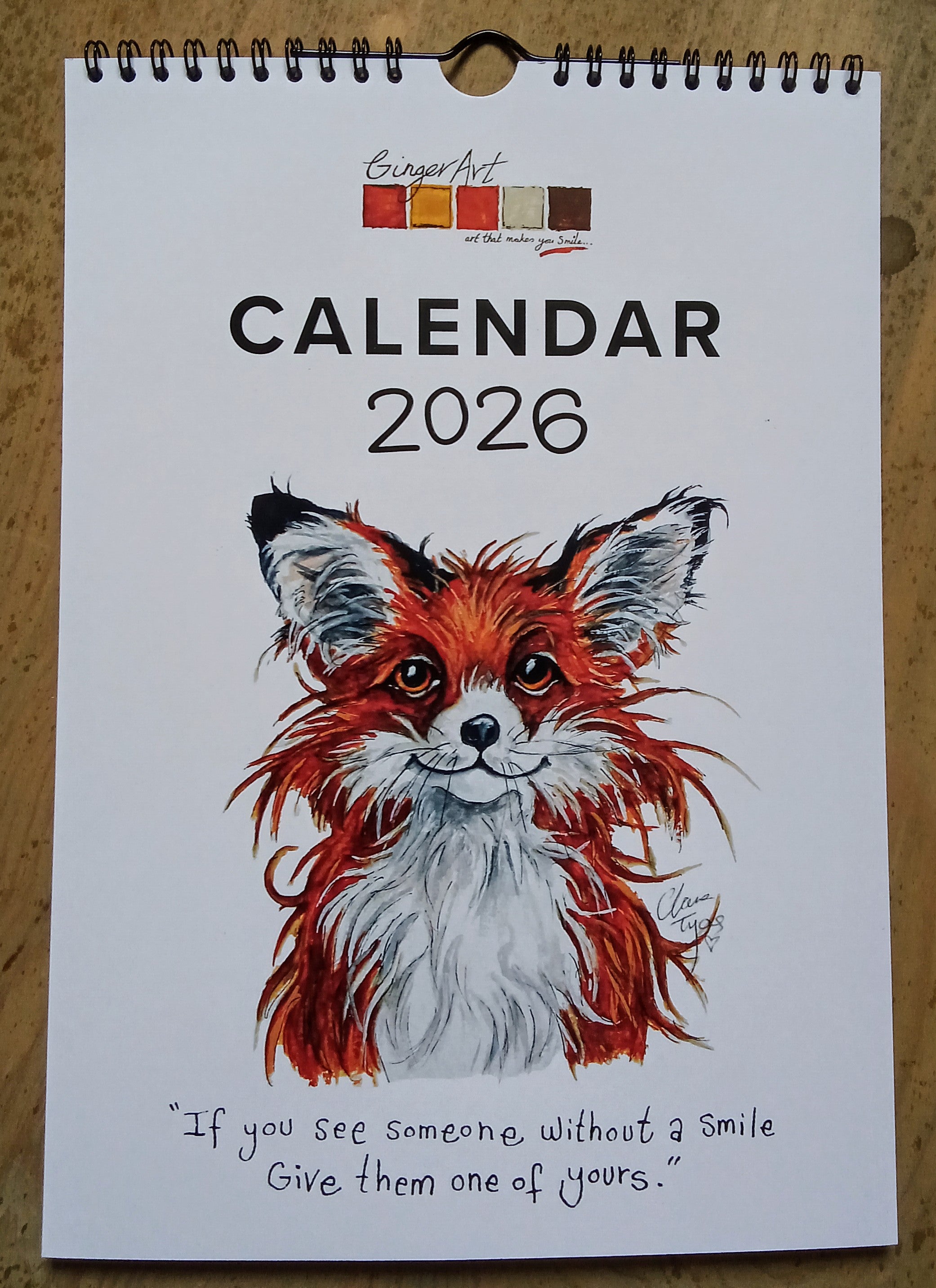 Calendrier GingerArts 2025 Smiley Sketches.