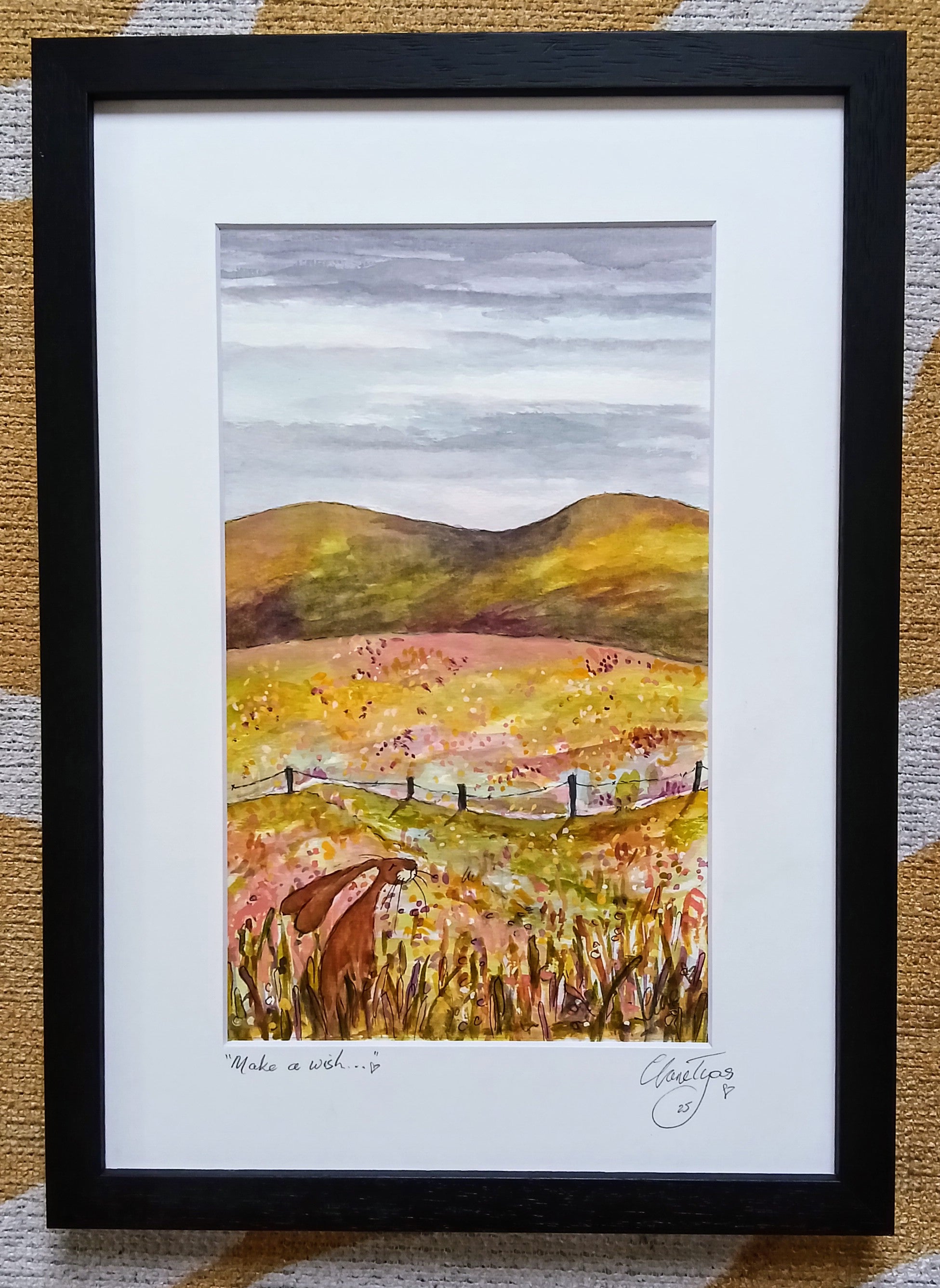 Stanley.Aquarelle originale signée et encadrée.