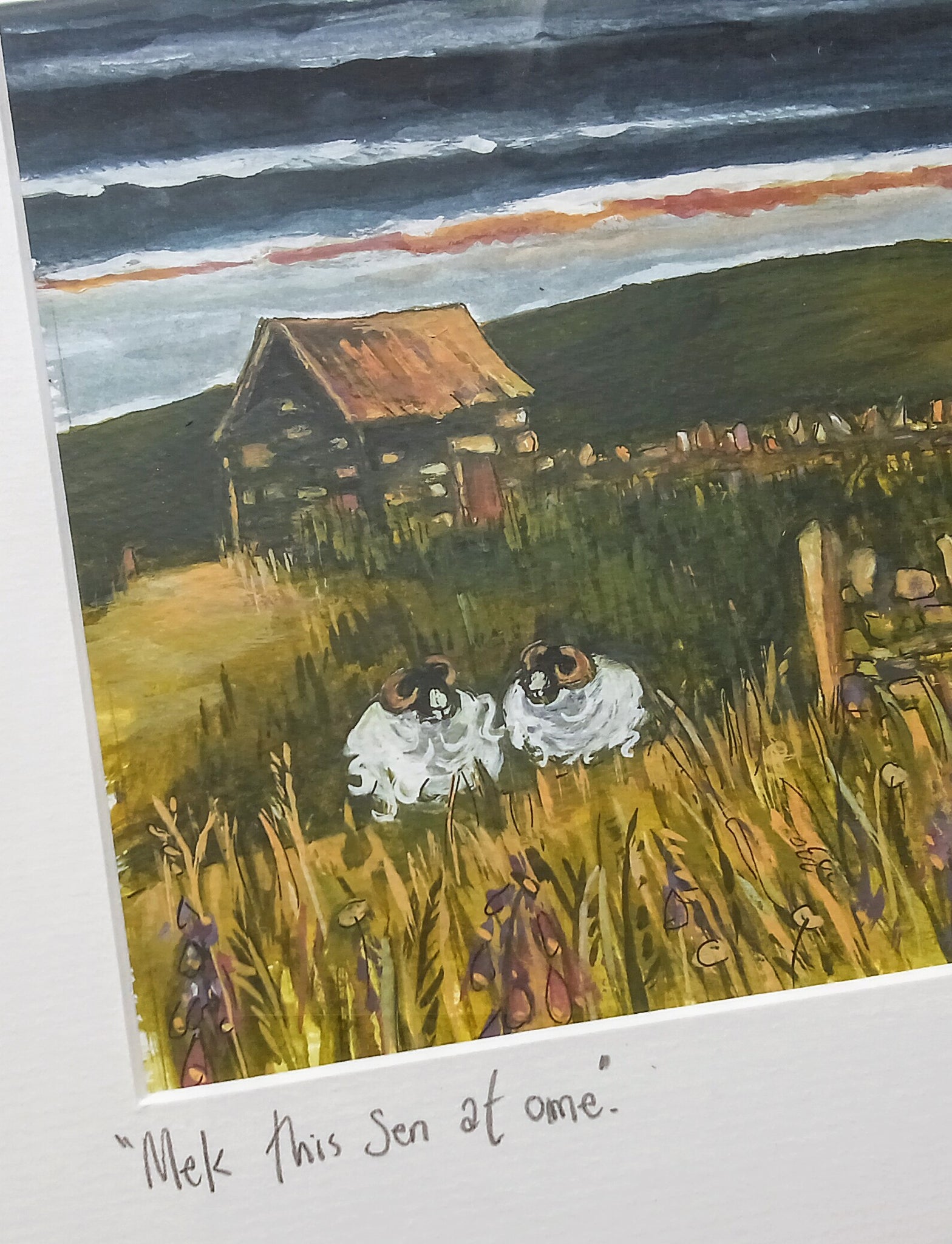 Mek this sen at ome. Original watercolour signed and framed.