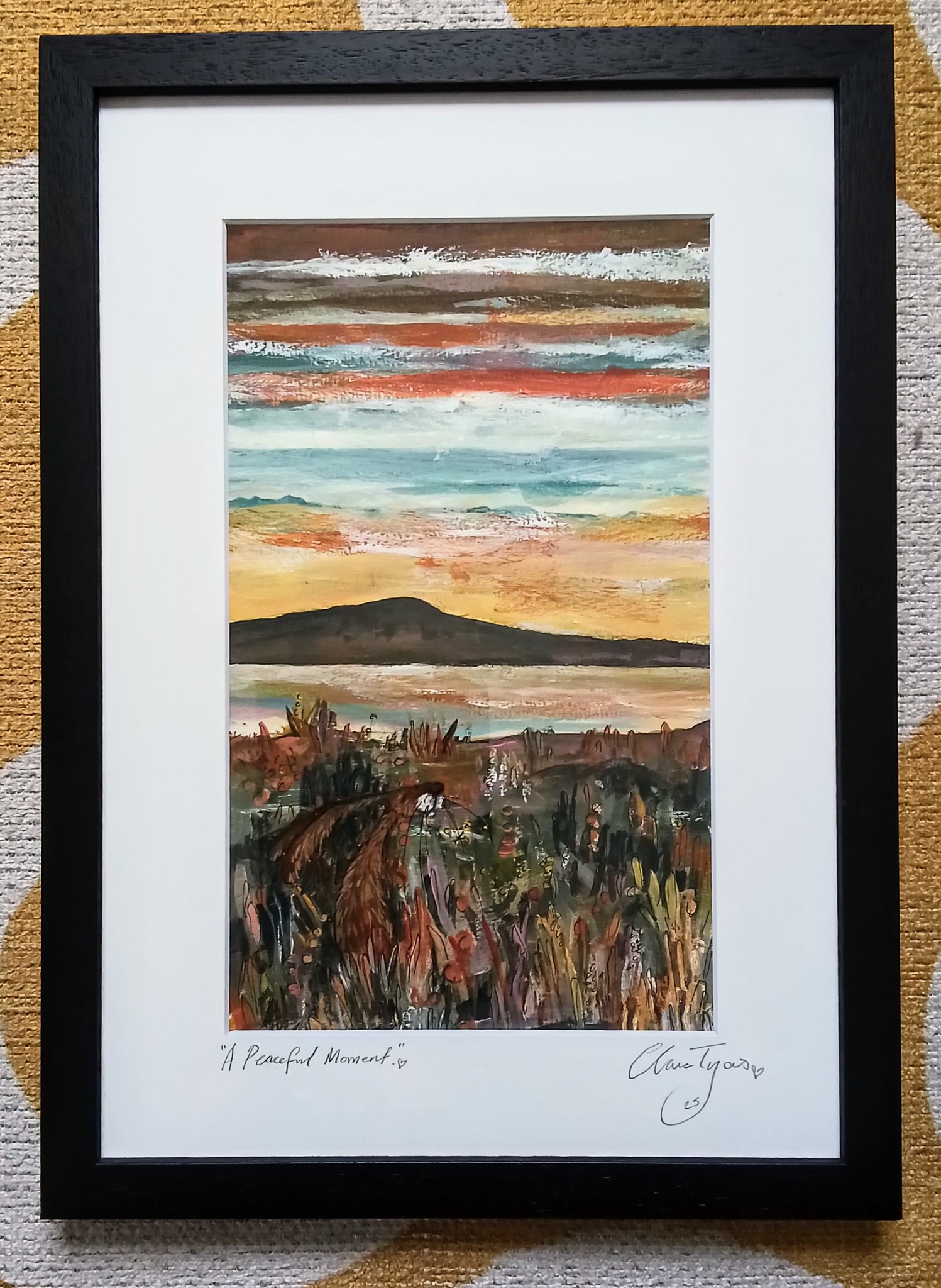 A Peaceful moment. Original watercolour signed and framed.