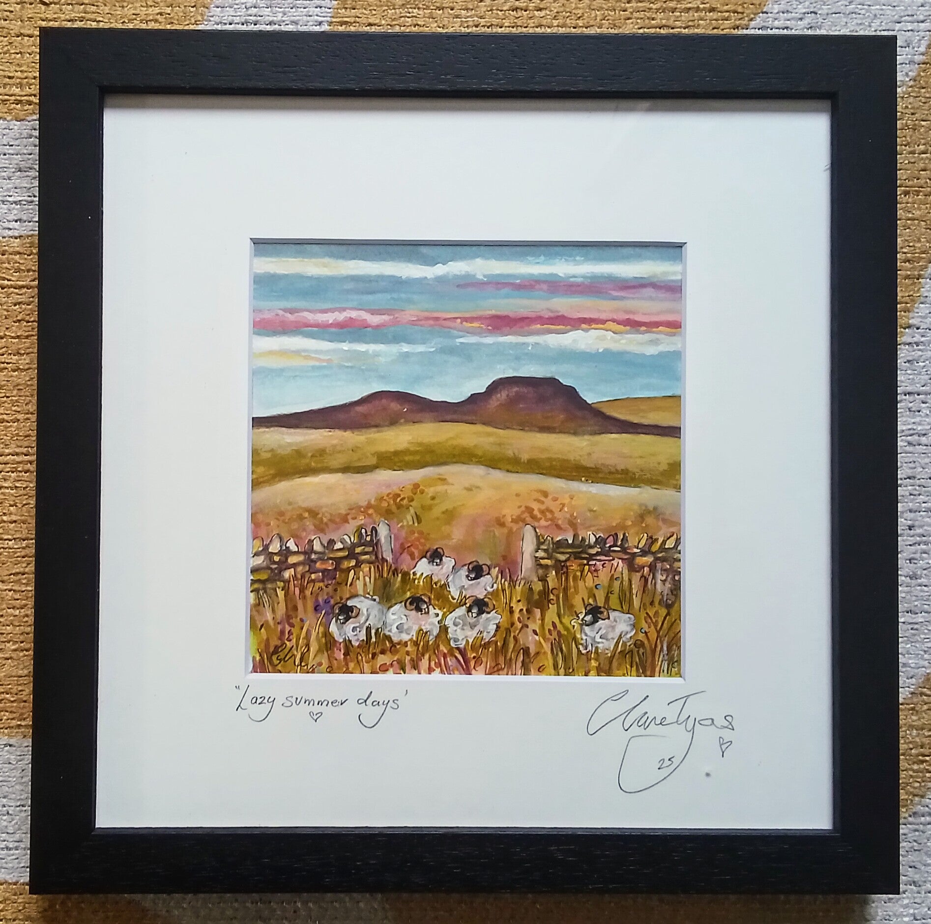 Lazy summer days.Original watercolour signed and framed.