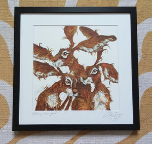 Watching them grow. Original watercolour framed.