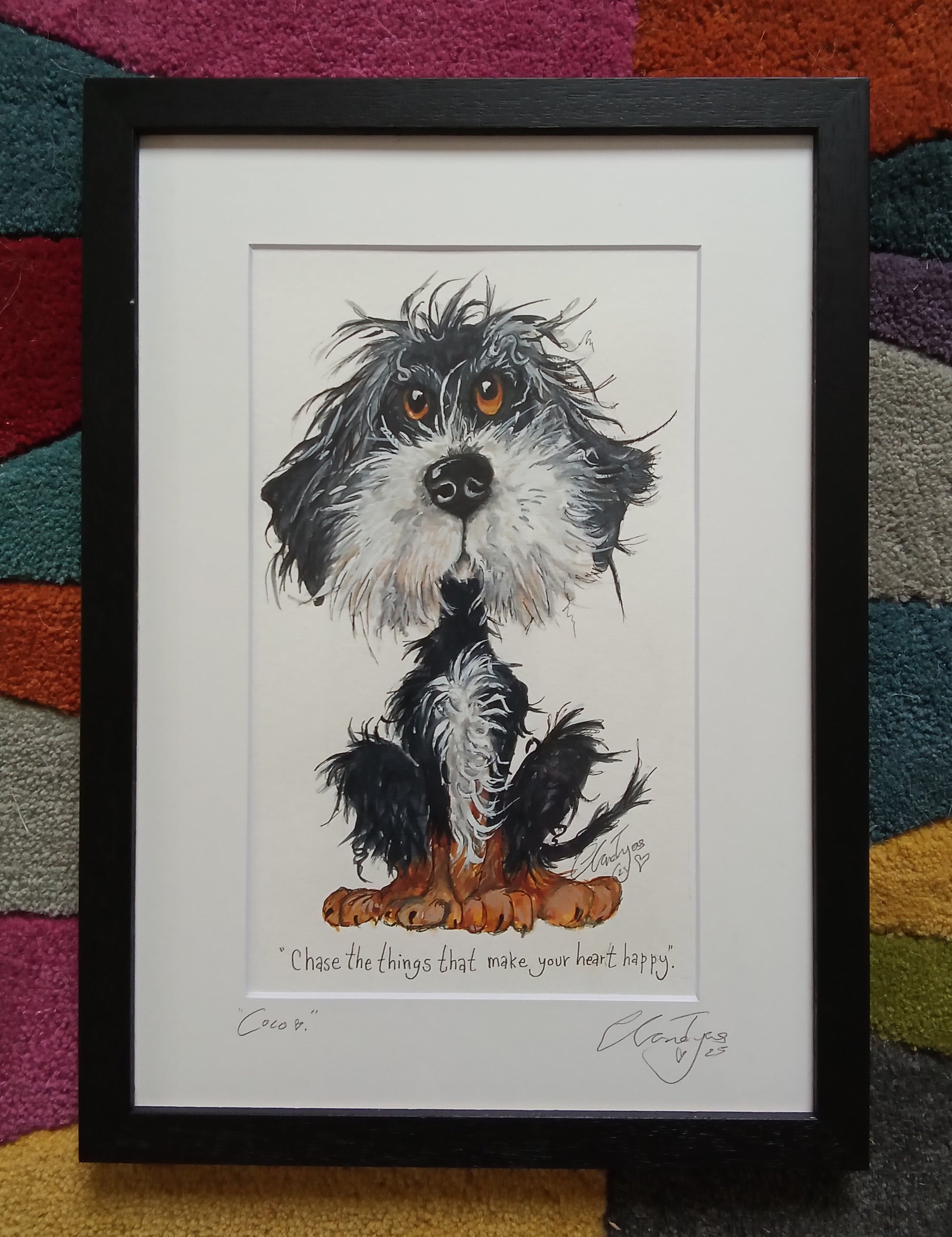 Coco. Original water colour signed and framed