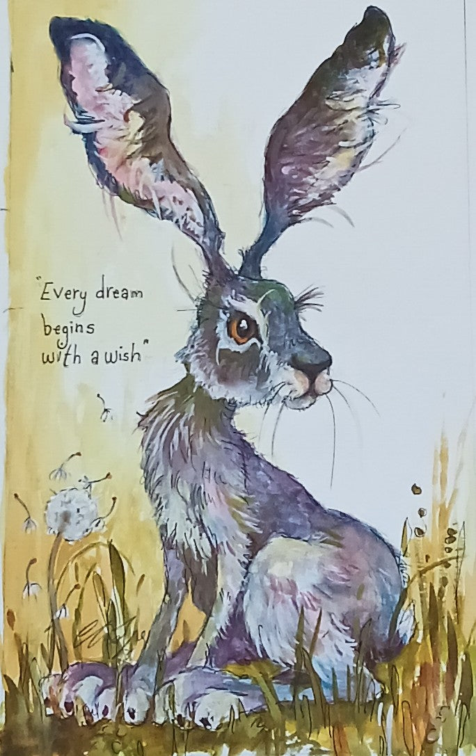 Dandelion.Original watercolour signed mounted.