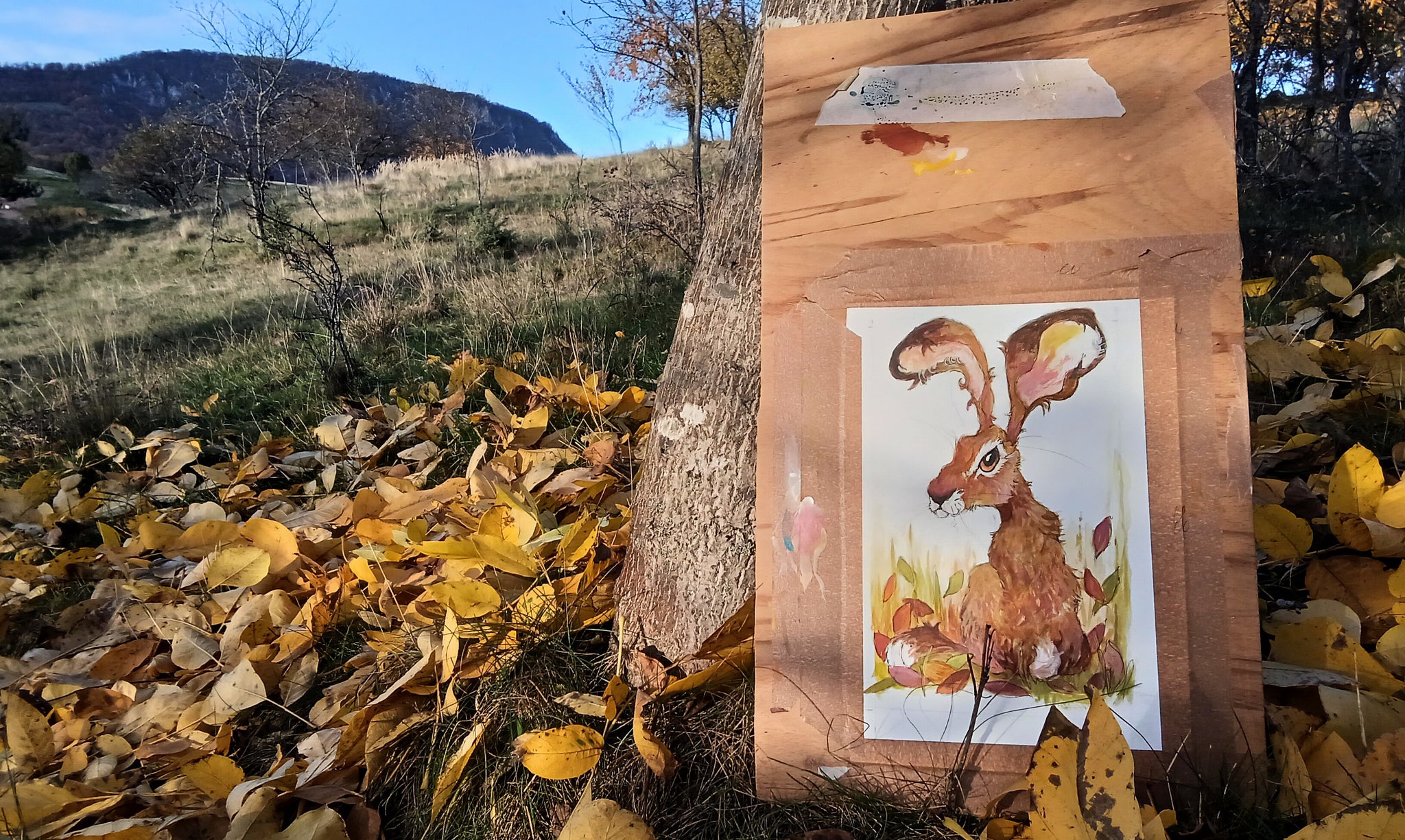 Toamma. Original watercolour signed mounted.