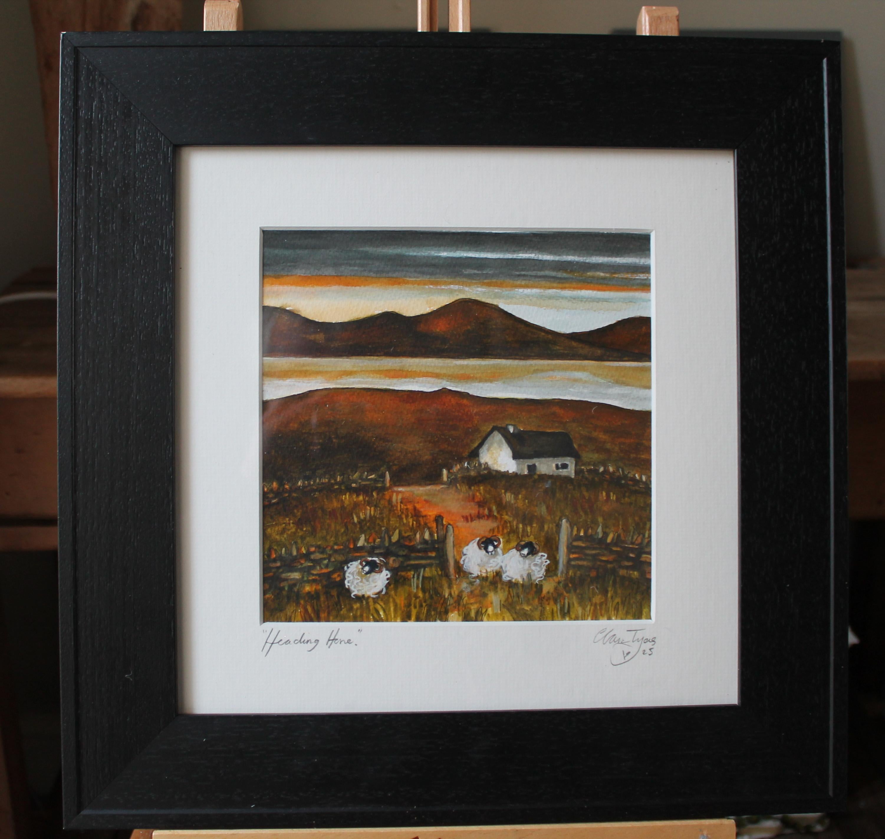 Heading Home original watercolour signed and framed