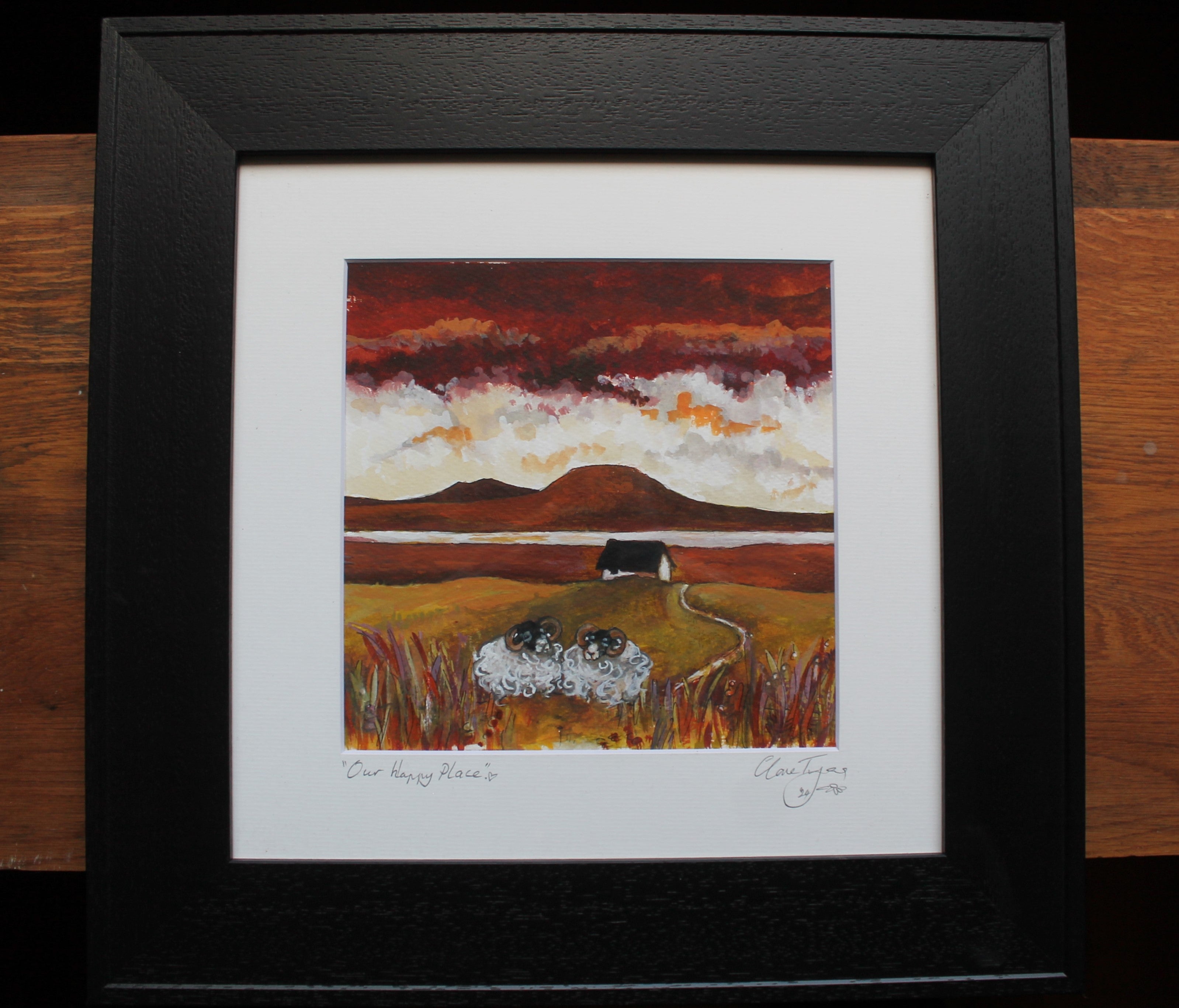 Our happy place. Original watercolour signed and framed