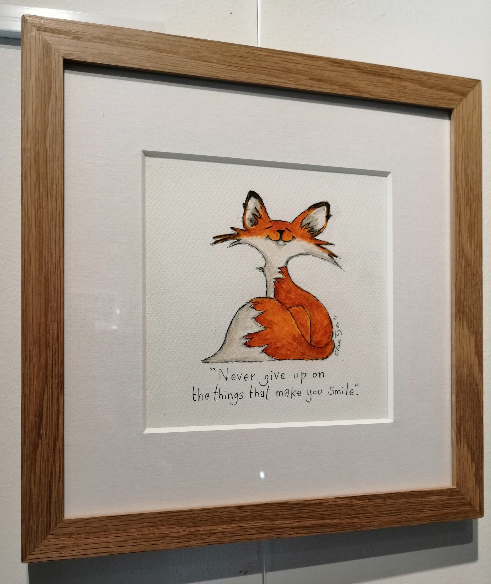 Christian the Fox  - Don't wait for the perfect moment....take the moment and make it perfect. Framed original sketch