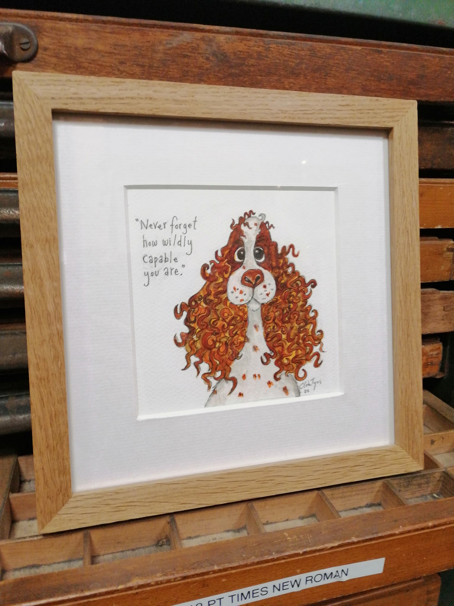 Henru. Never forget how wildly capable you are.Framed in solid Oak  28cm x 28cm..