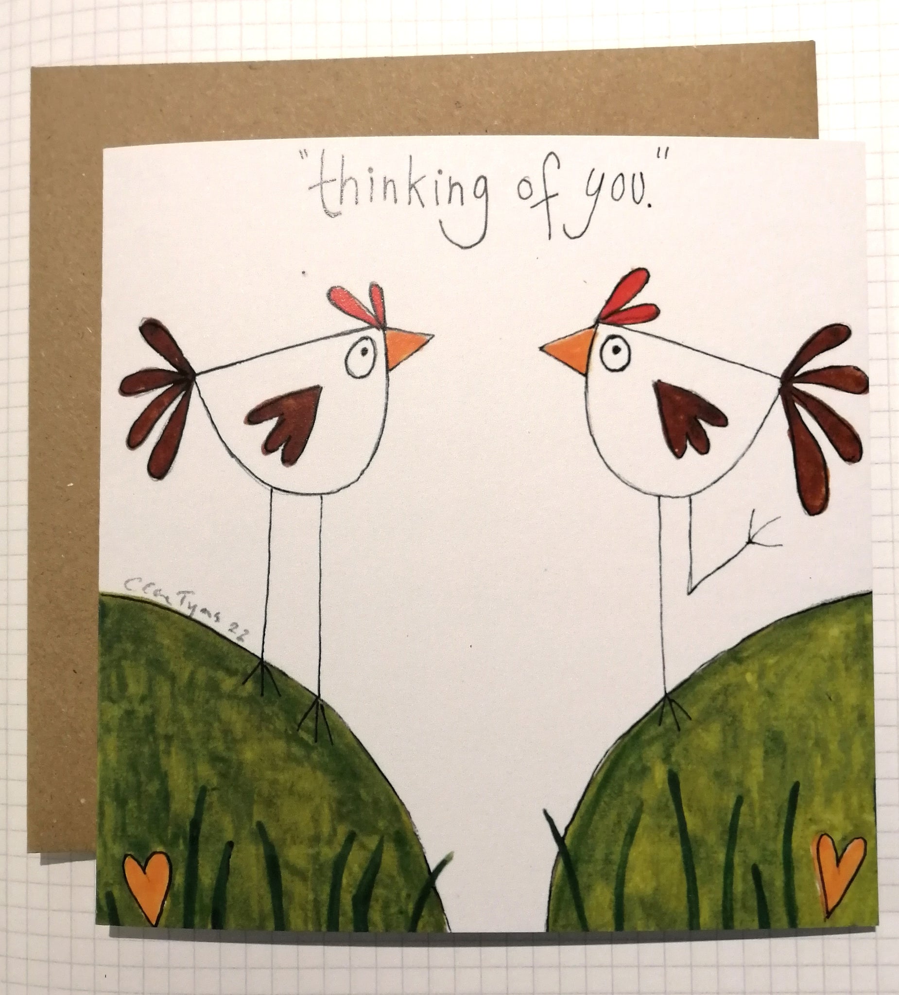 Thinking of you. Greetings card.