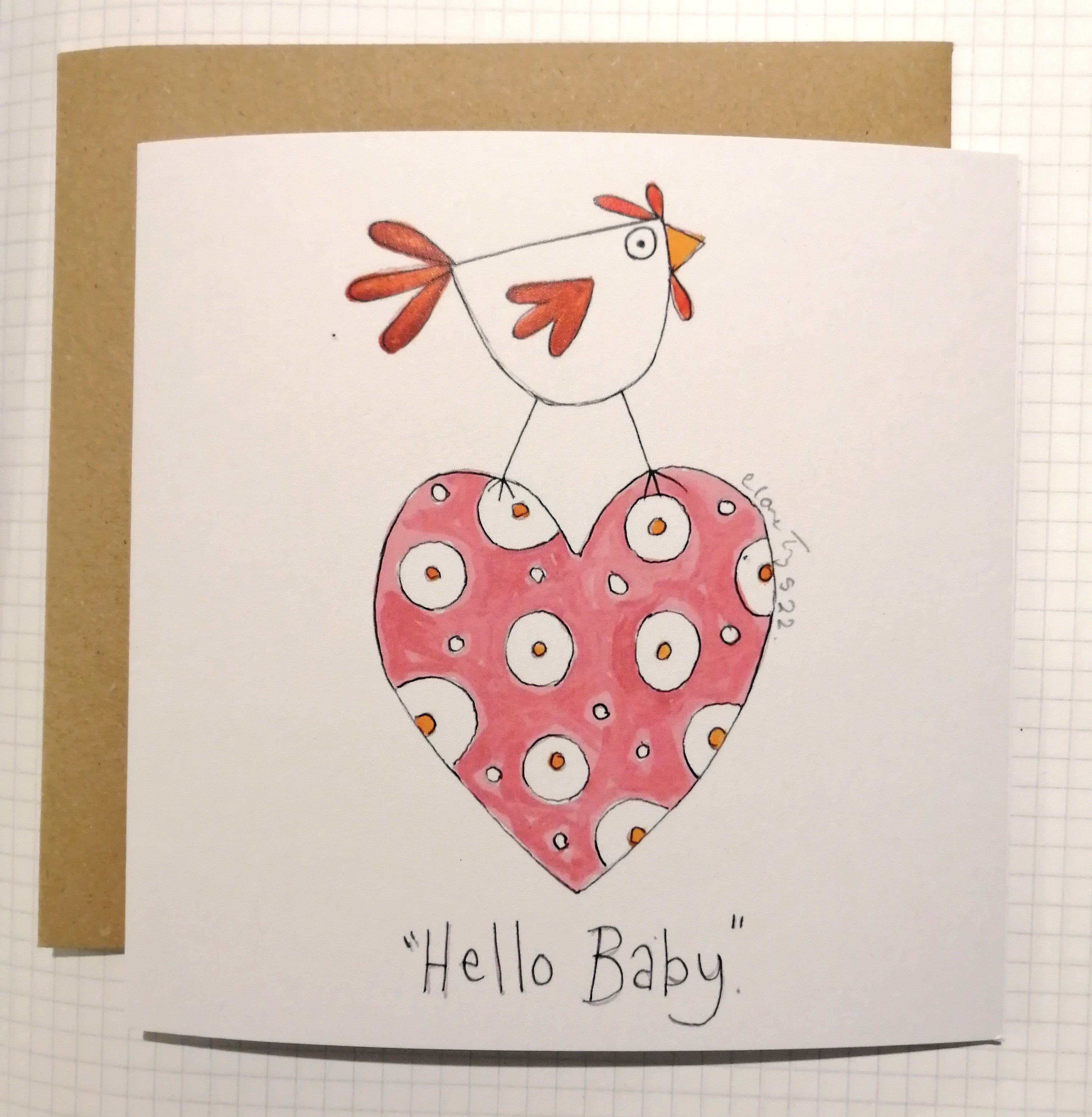 **UK Free Postage**Hello Baby, Hope, Dream. Greetings card.