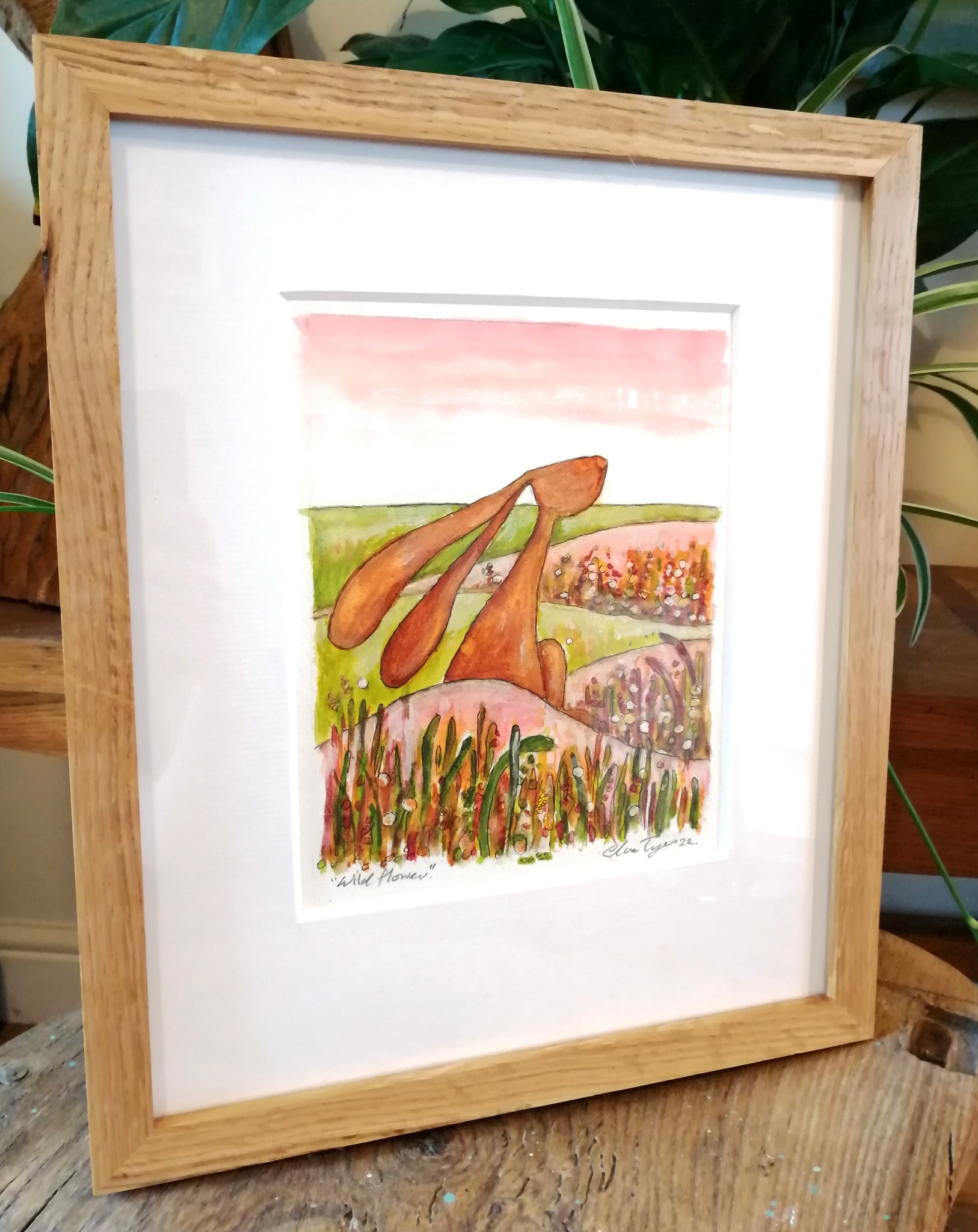 Wild Flower. Original watercolour signed and framed.