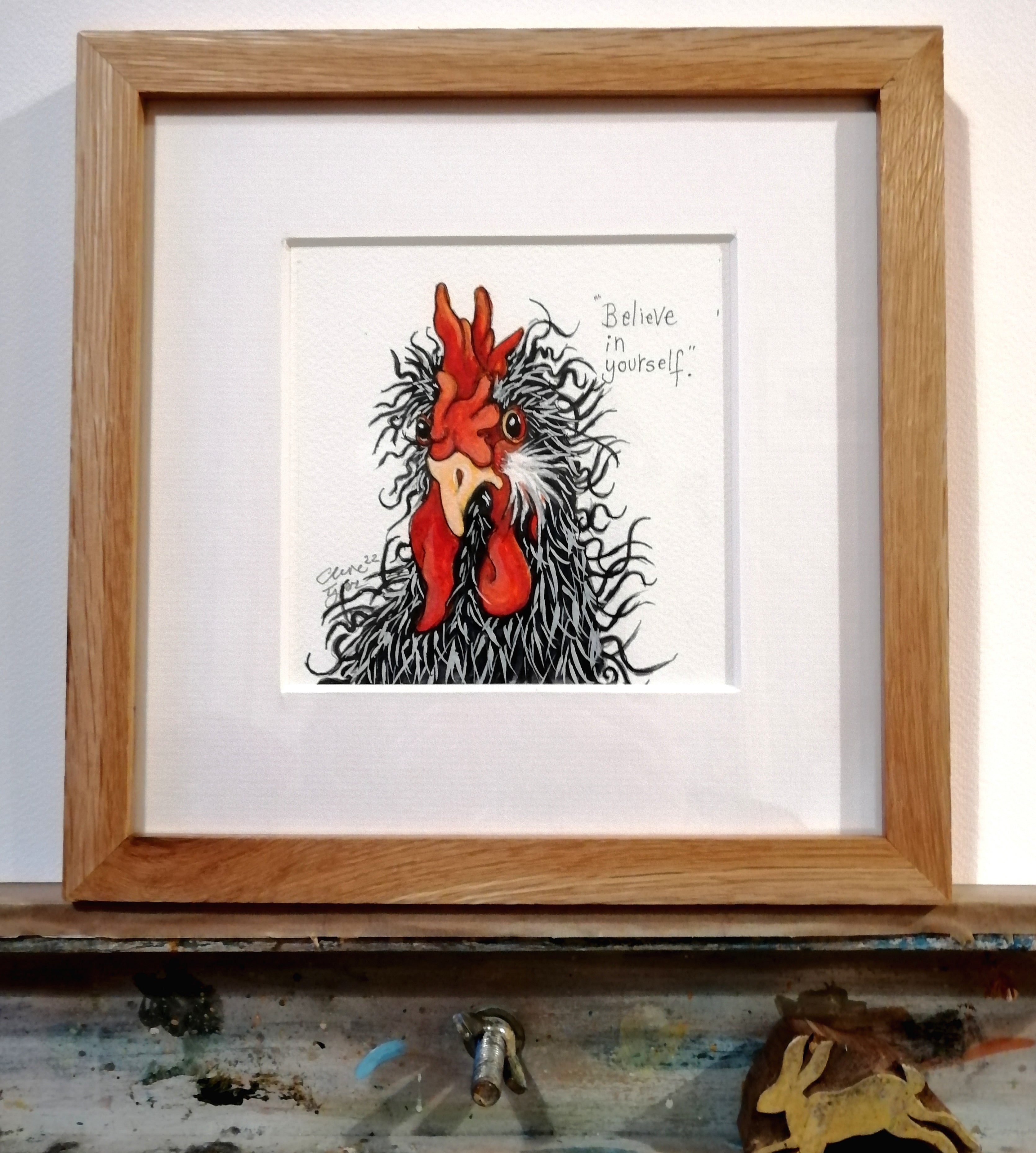 Esther. Framed original smiley sketch.