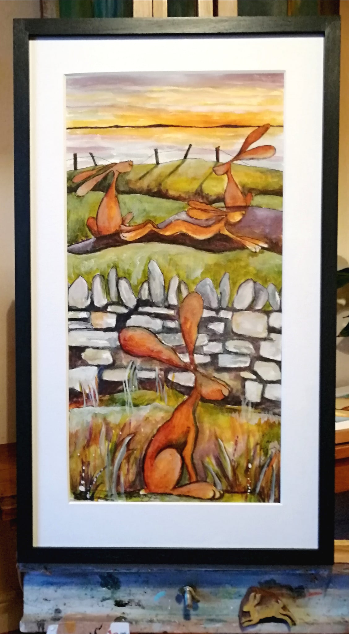Our Budle Bay Days. Original watercolour signed and framed