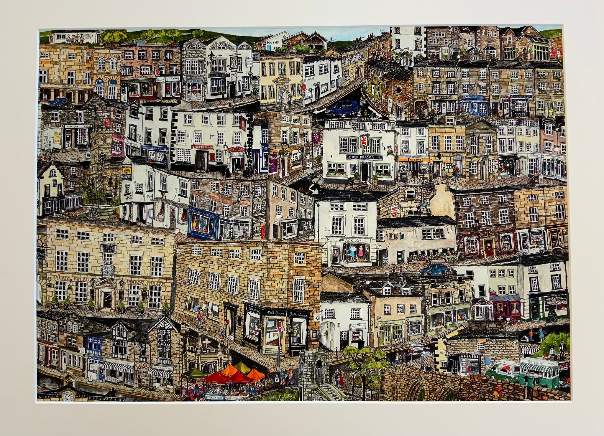 Kirkby Lonsdale - Townscape A2 420mm x 595mm. Printed on 300g acid free paper and dispatched in a sturdy tube by tracked delivery.